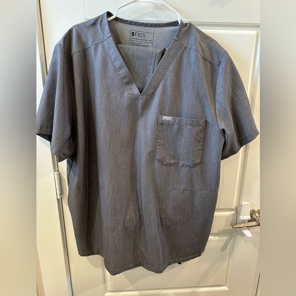 Men's Graphite Pisco Tall Basic Scrub Pants 2XL + Chisec- 3-Pocket Scrub Top 2XL